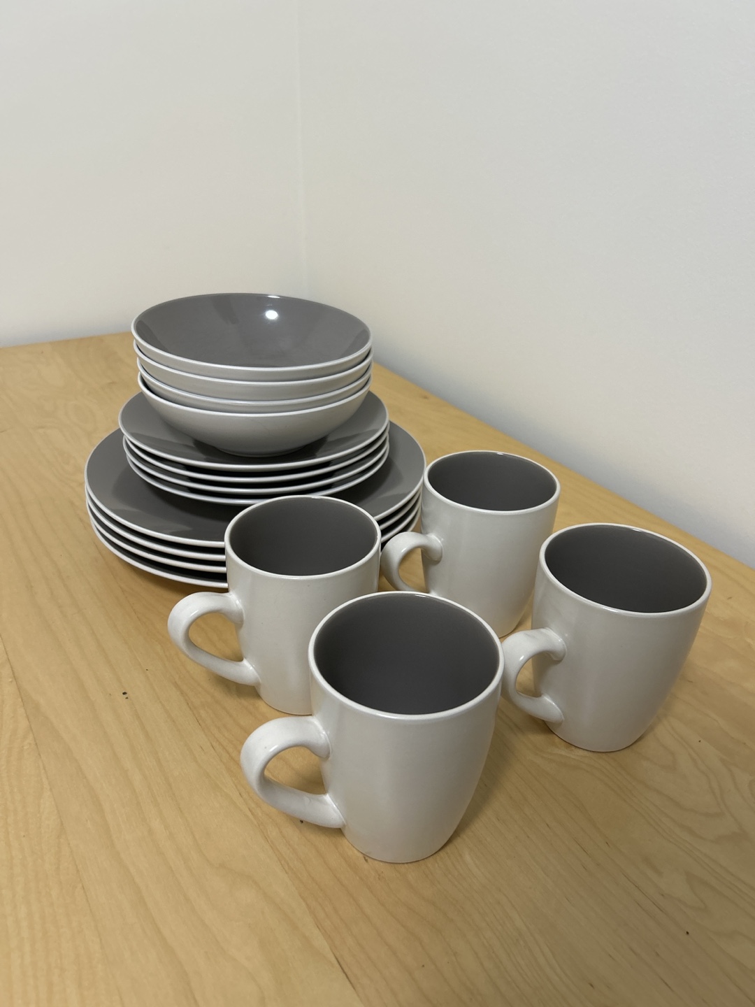 Grey Dinnerware Set: Plates, Bowls, Mugs - photo 2