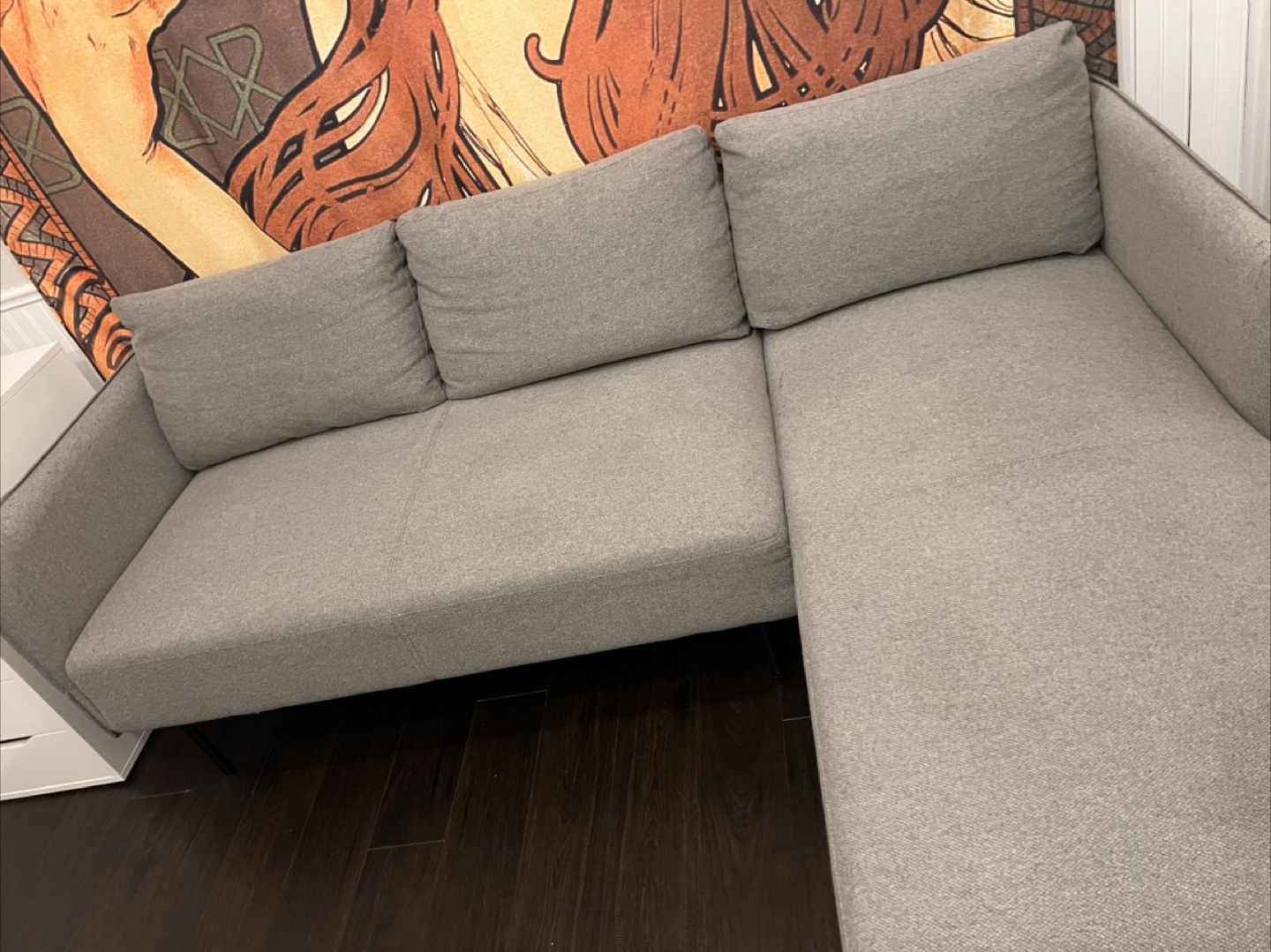 Grey L Shape Sectional Sofa - photo 4