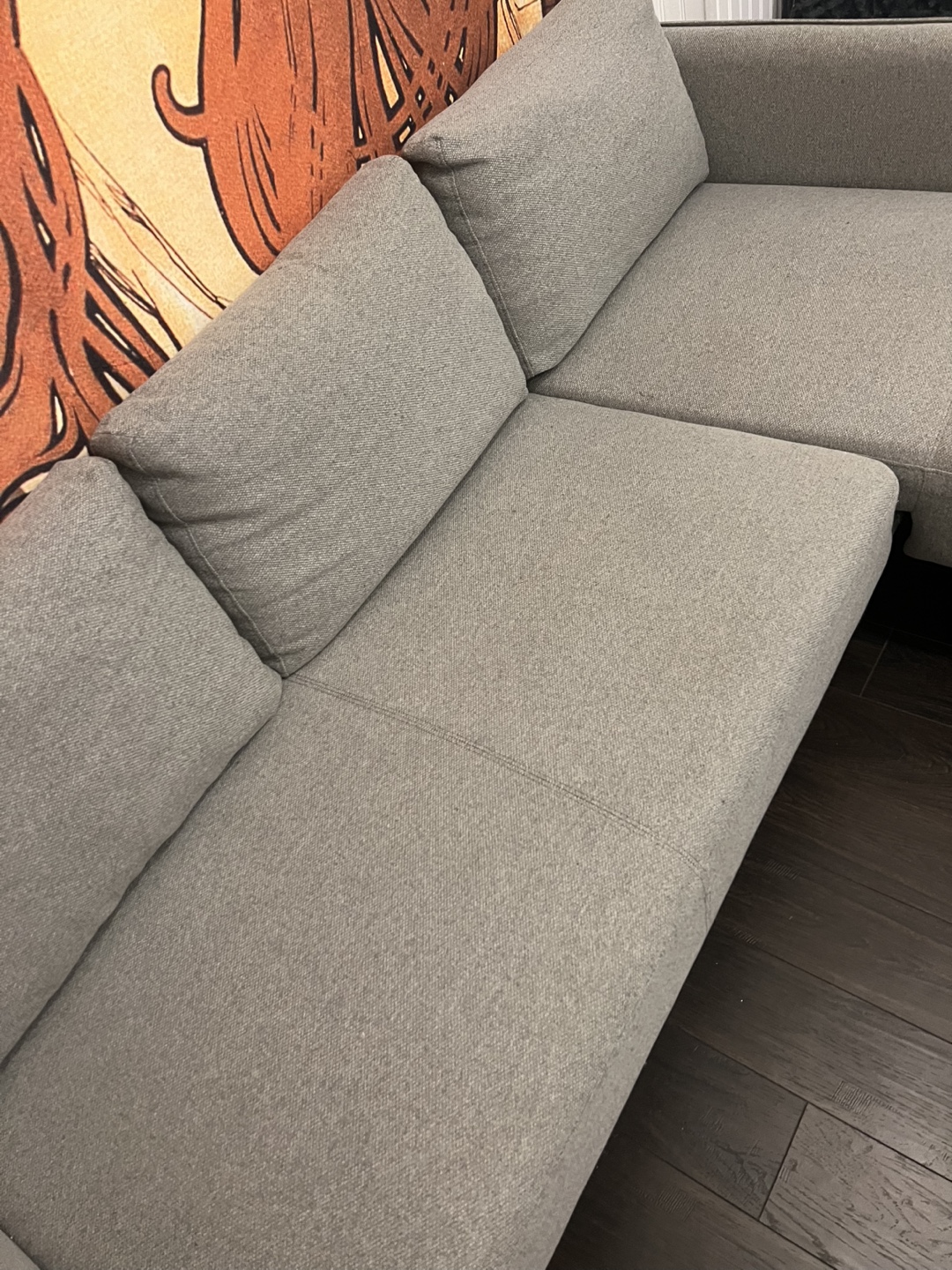 Grey L Shape Sectional Sofa - photo 5
