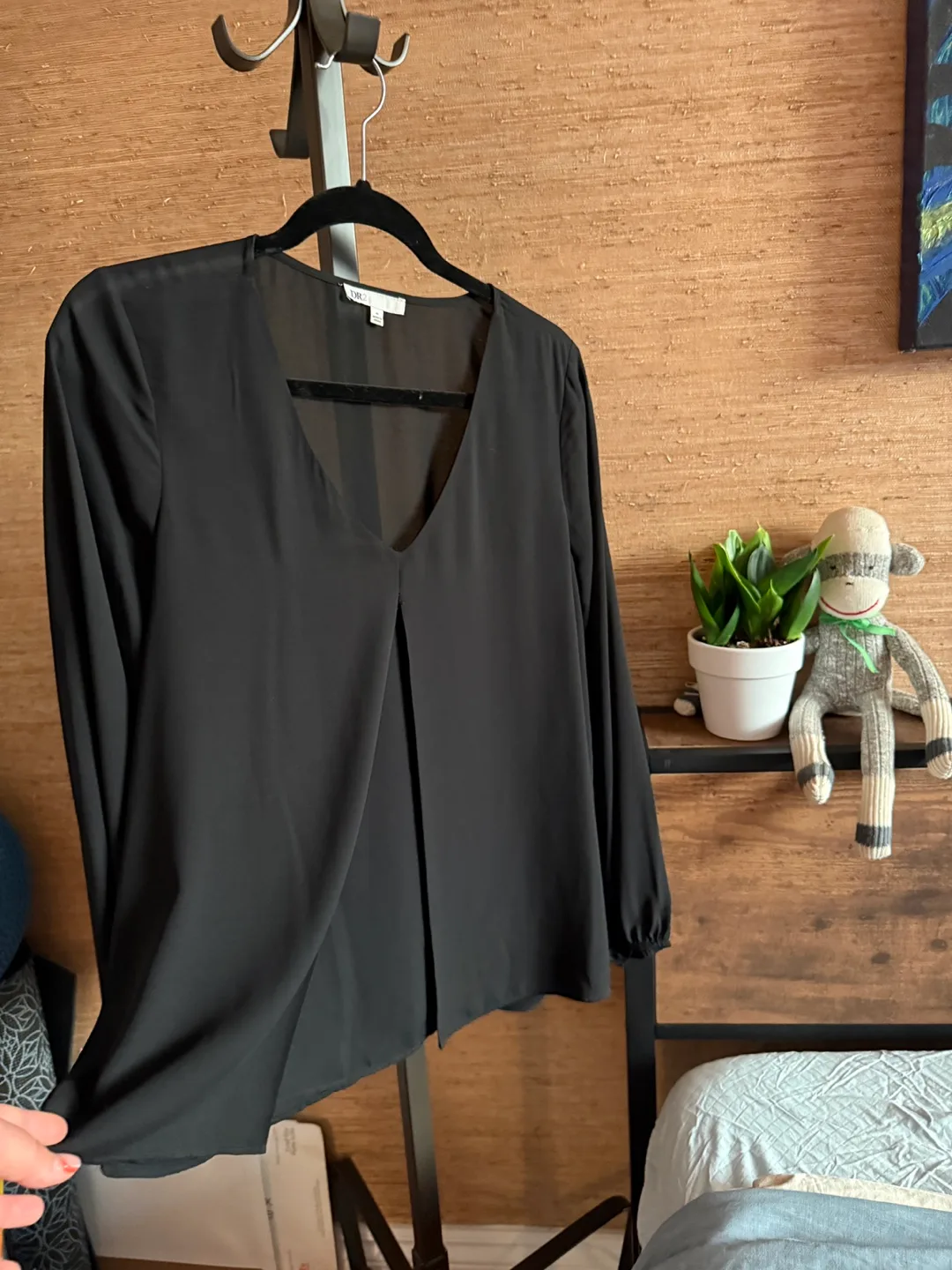 Black Silky Blouse - Size M thumbnail