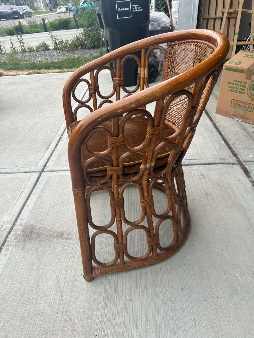 80 year old chair, 🪑 Wicker Chair with Cushion thumbnail