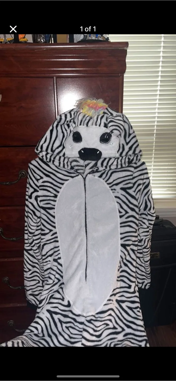 Zebra Print Onesie Pajamas thumbnail