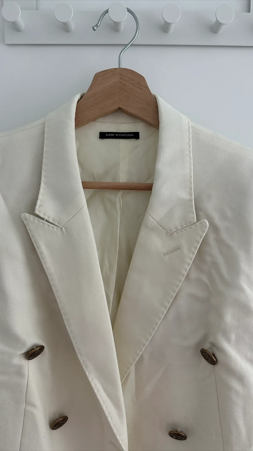 Double Breasted Blazer - Cream image indicator(4)