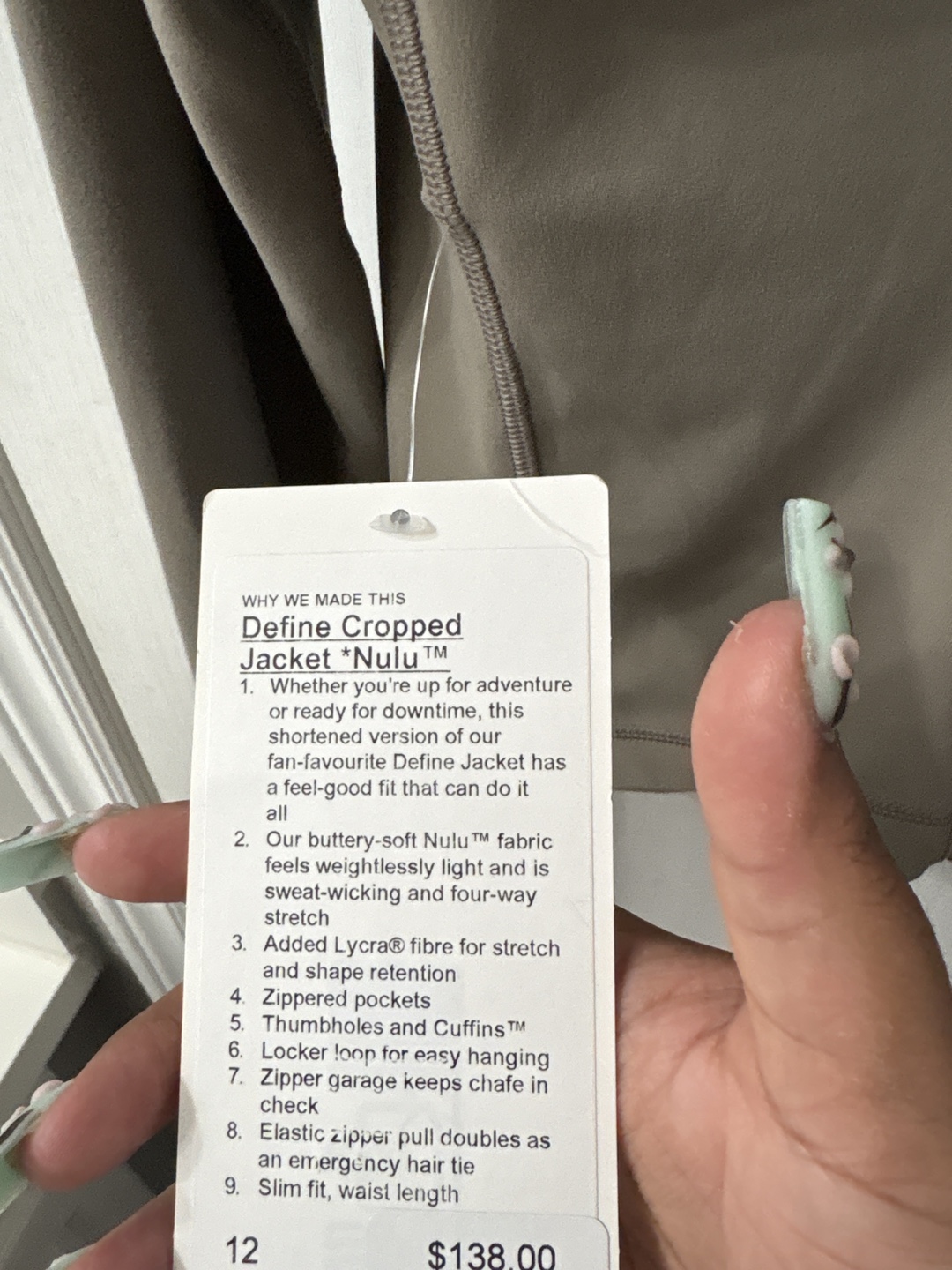 Lululemon Define Cropped Jacket Nulu Size 12 - photo 3