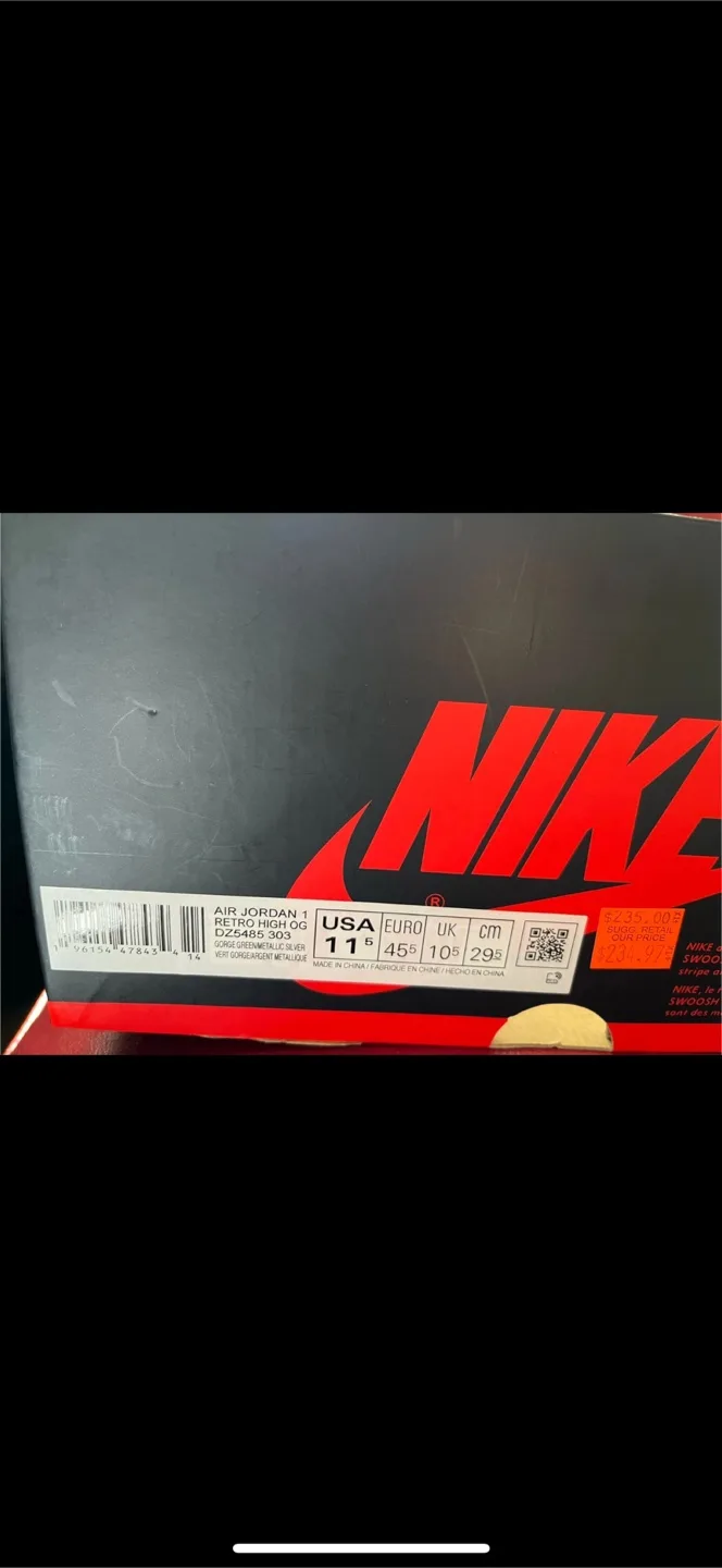 Nike Air Jordan 1 Retro High OG 'Gorge Green' - Size 11.5 image indicator(2)