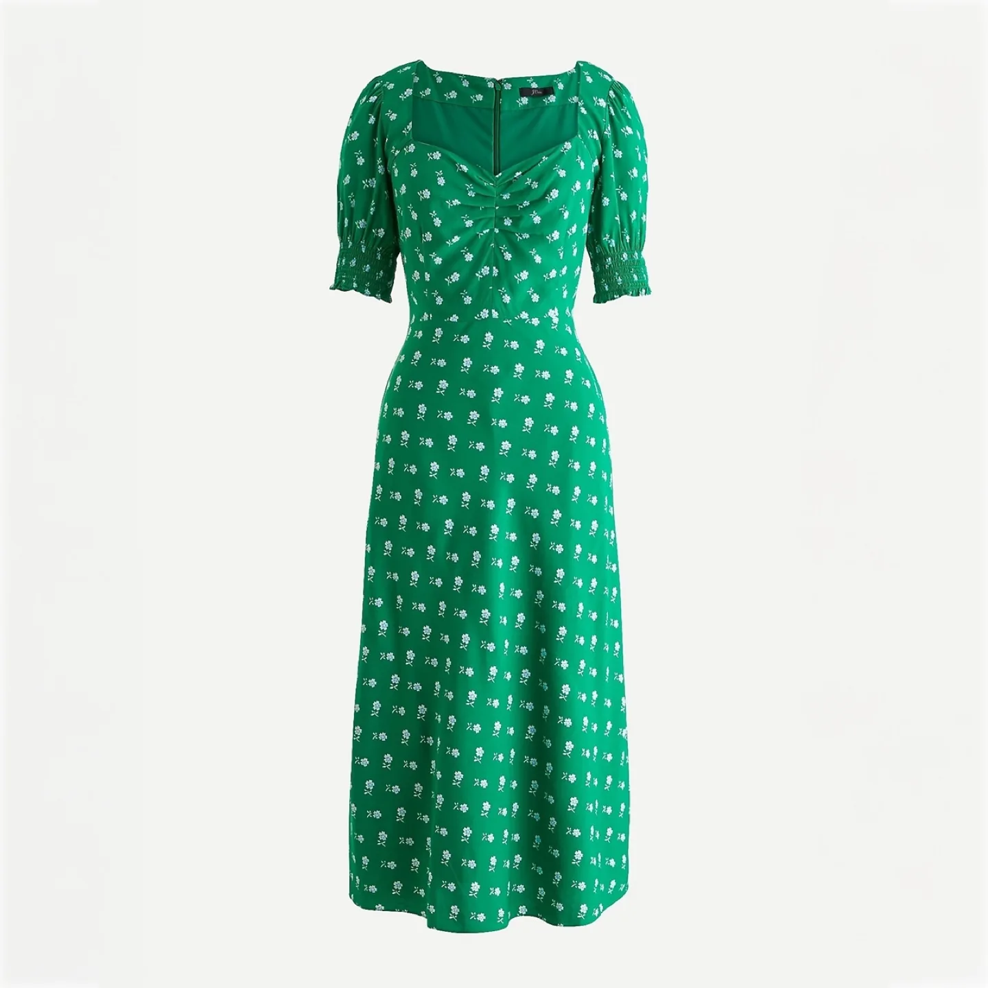 J. Crew Puff-Sleeve Midi Dress in Bandana Flowers Print thumbnail