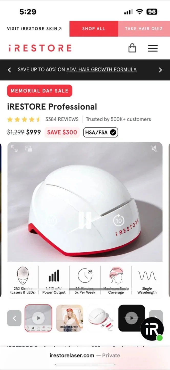 iRestore Professional Hair Growth System image indicator(5)