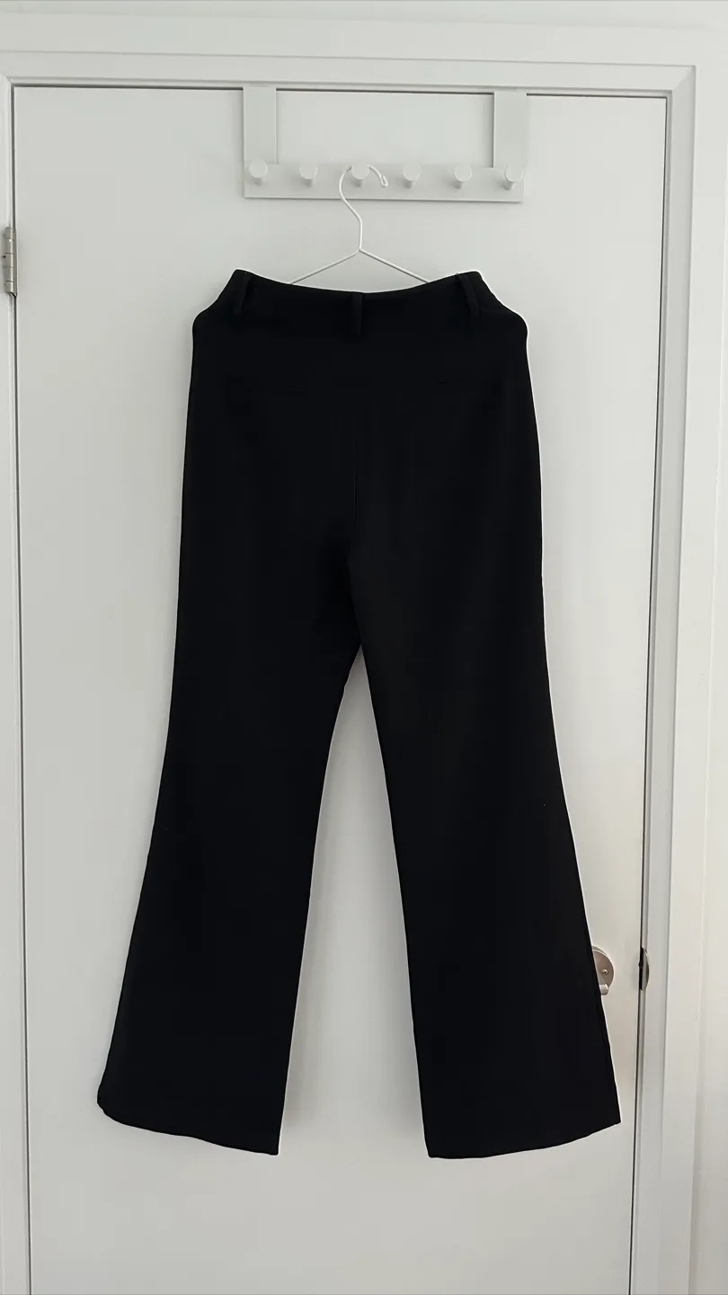 Black Flare Leg Trousers image indicator(3)