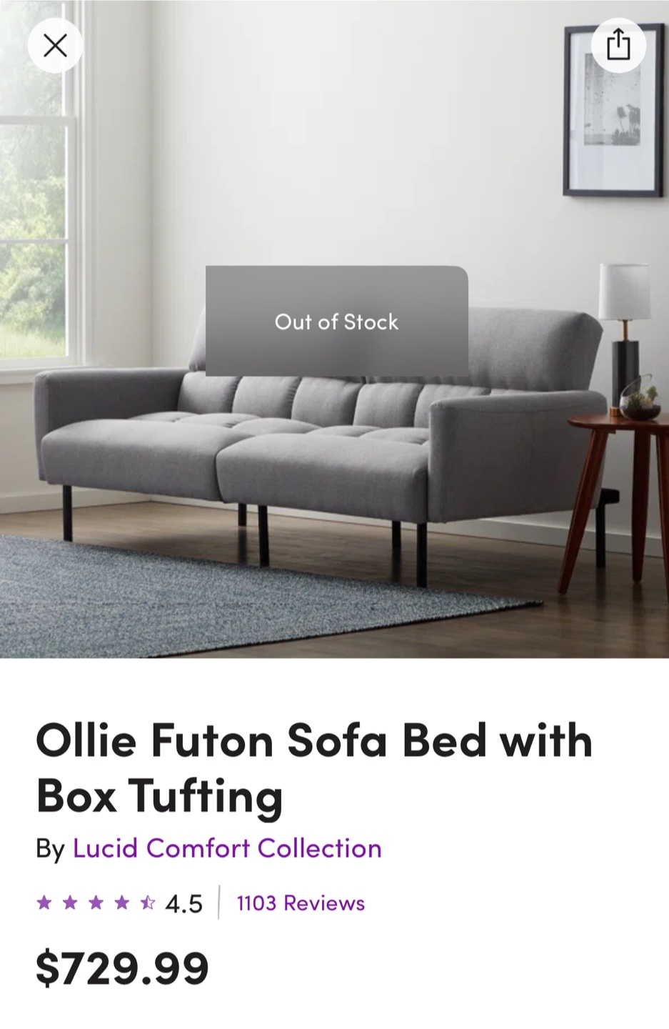 Lucid Comfort Collection Ollie Futon Sofa Bed - photo 5