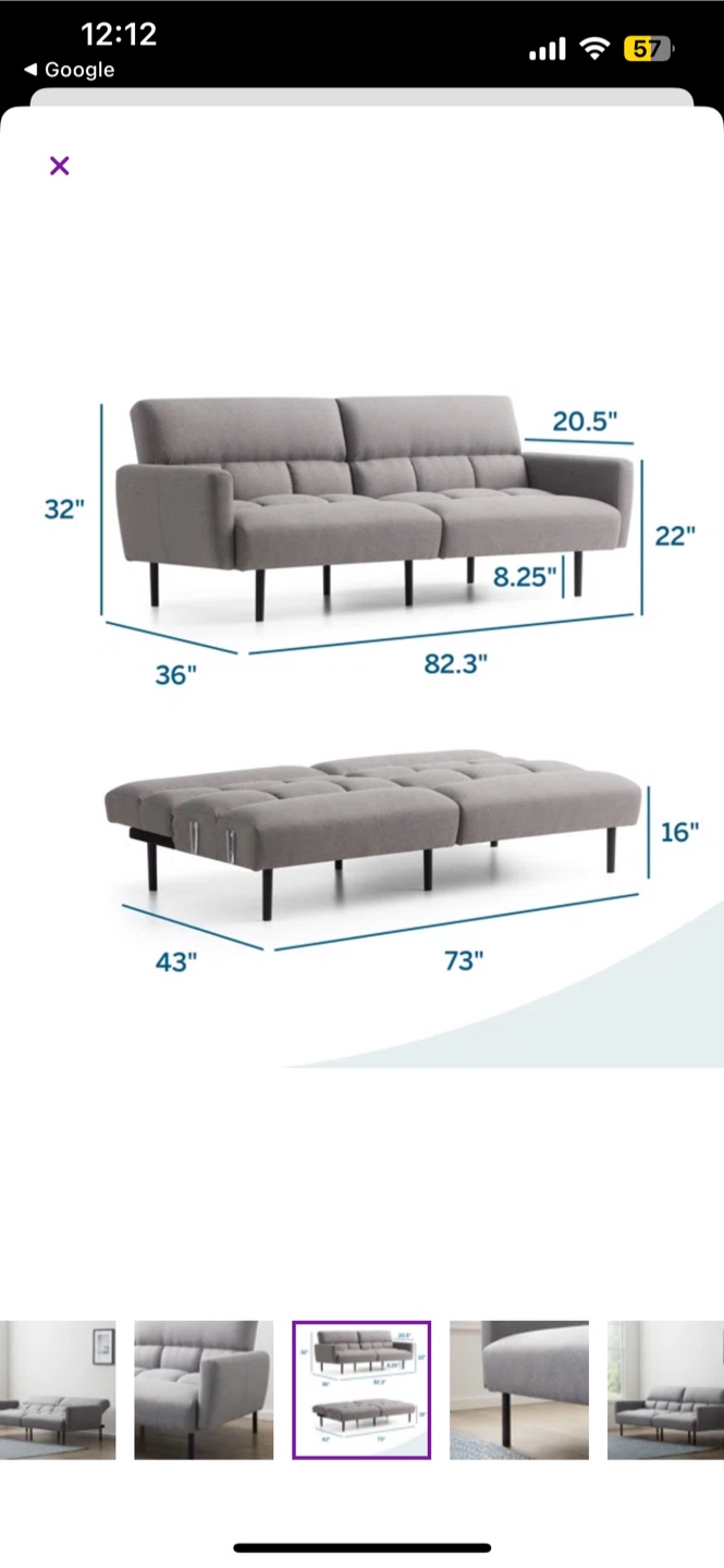Lucid Comfort Collection Ollie Futon Sofa Bed - photo 4