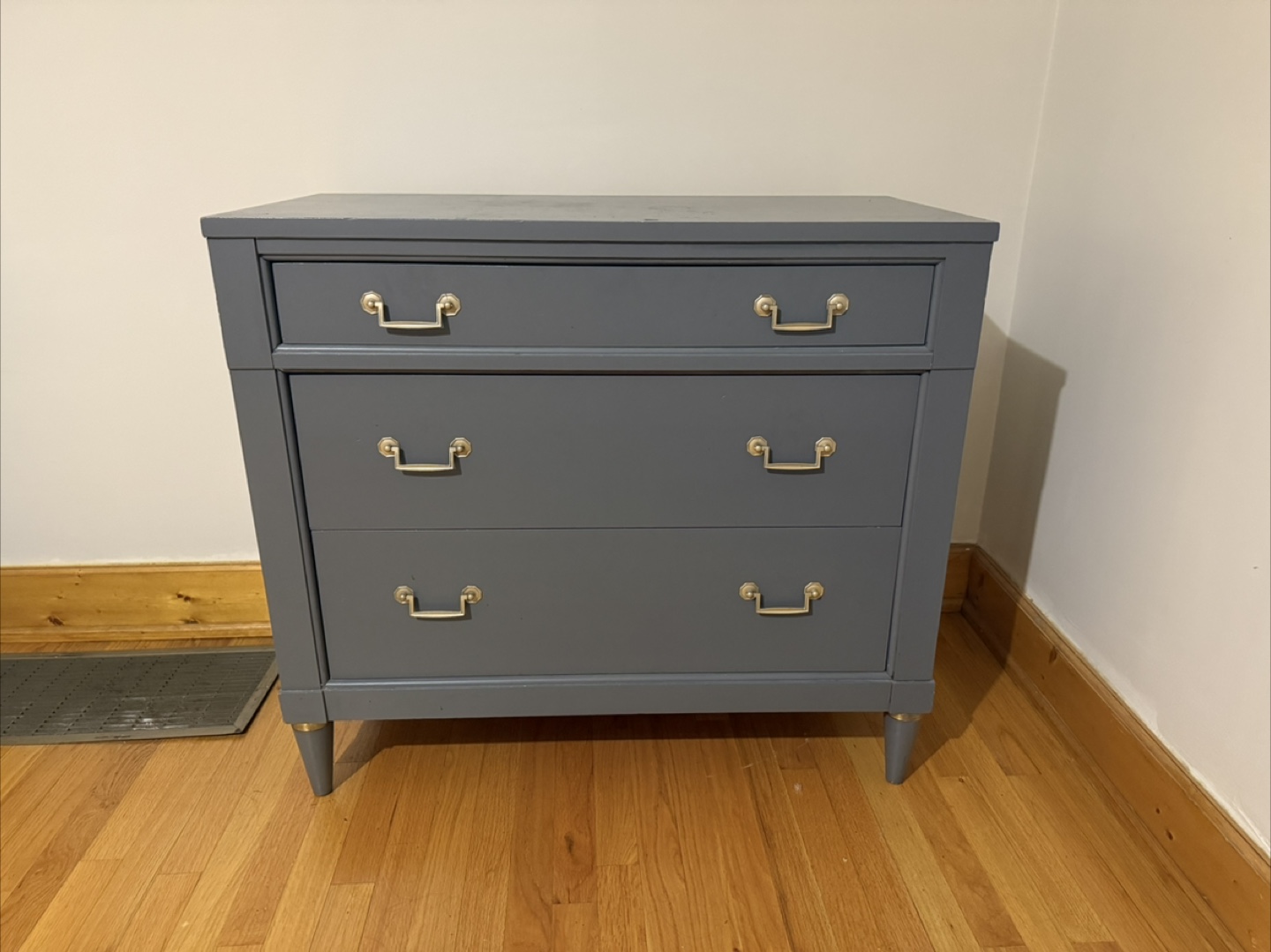 Gray Painted 3-Drawer Dresser