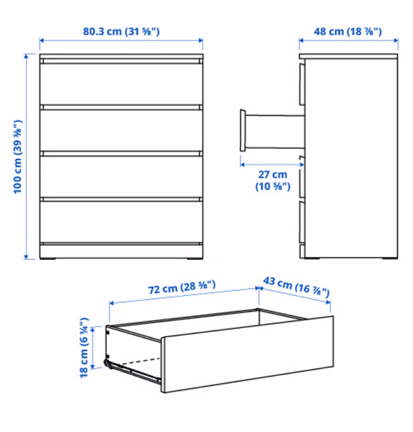 IKEA malm Black-Brown 4-Drawer Dresser - photo 5
