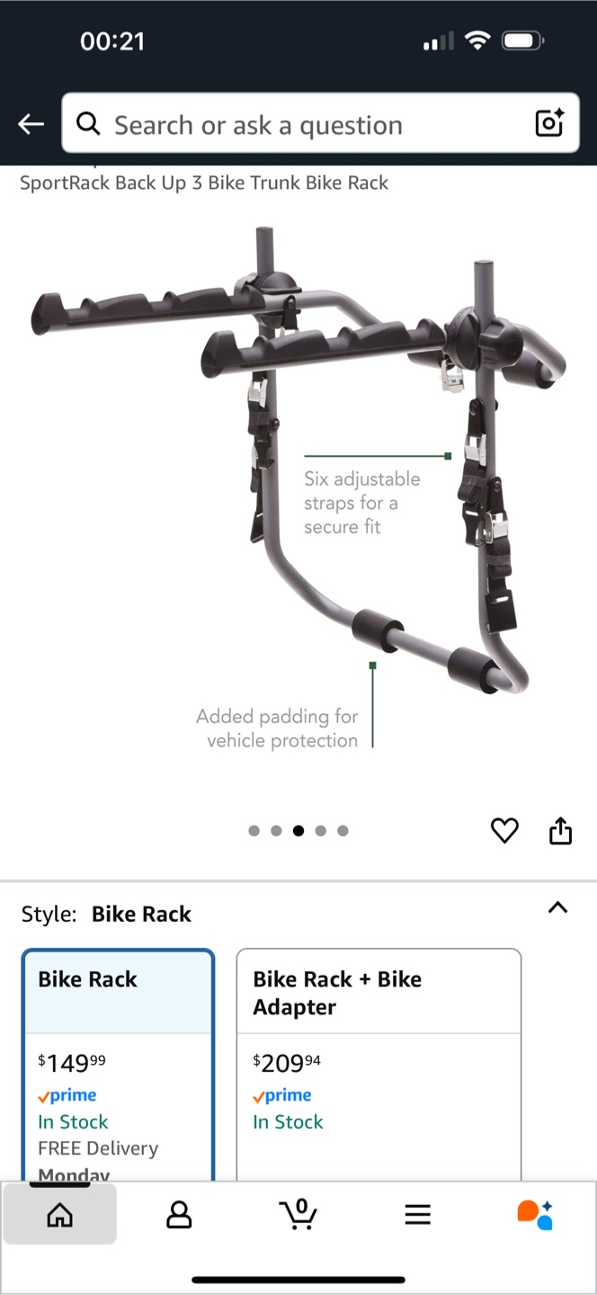 SportRack Back Up 3 Bike Trunk Rack - photo 2