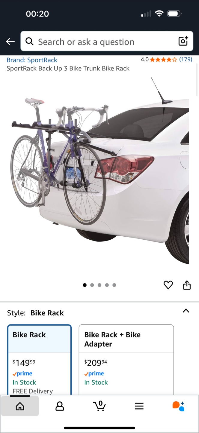 SportRack Back Up 3 Bike Trunk Rack