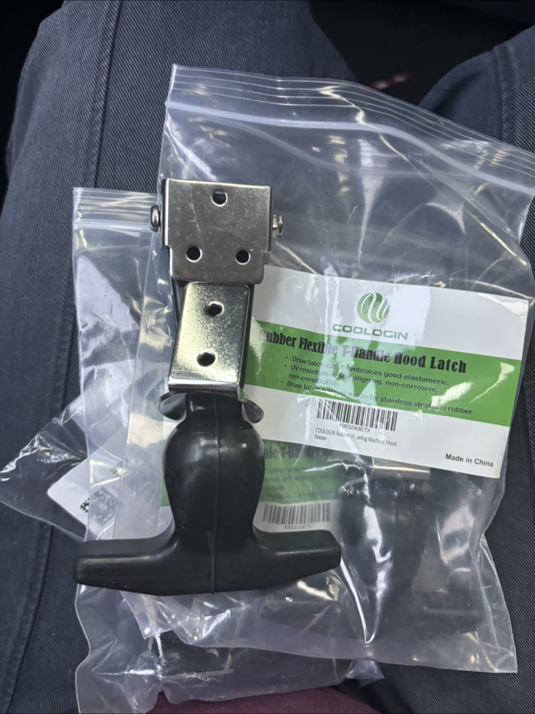New COOLOGIN Rubber Flexible T-Handle Hood Latch - photo 3