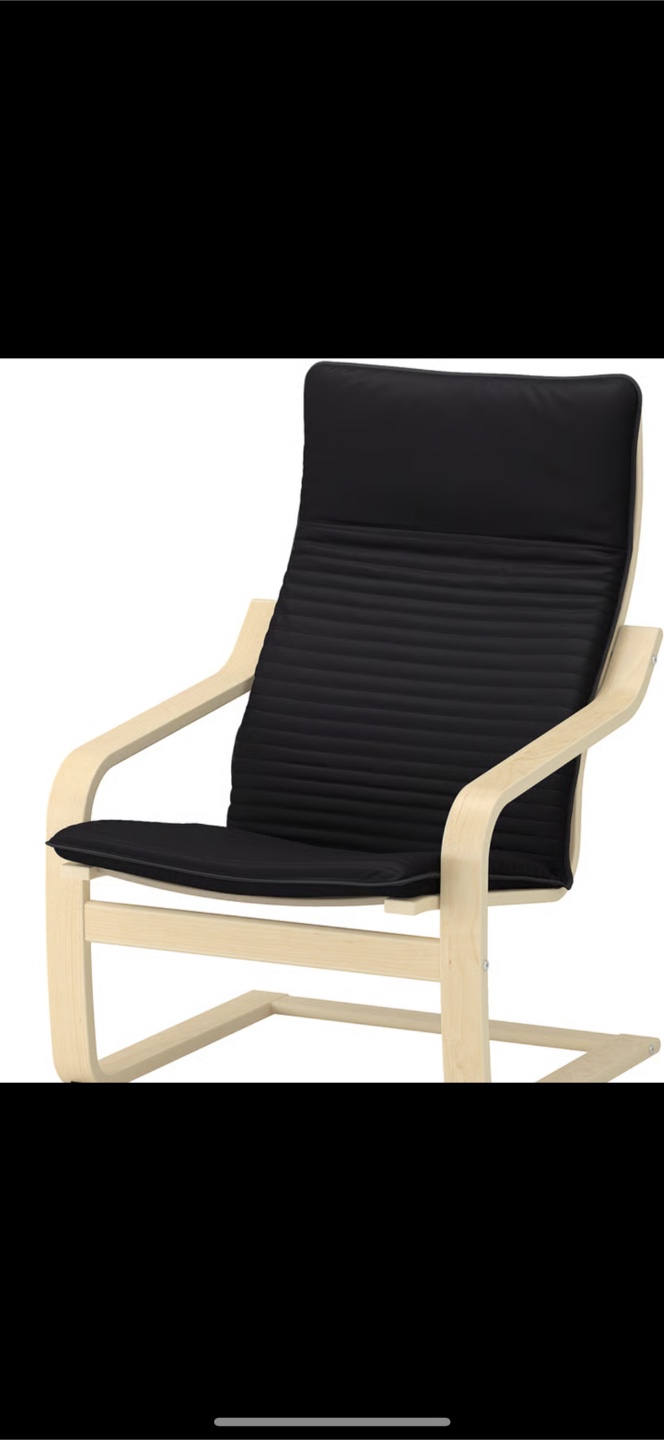 IKEA Poang Chair with Blue Cushion