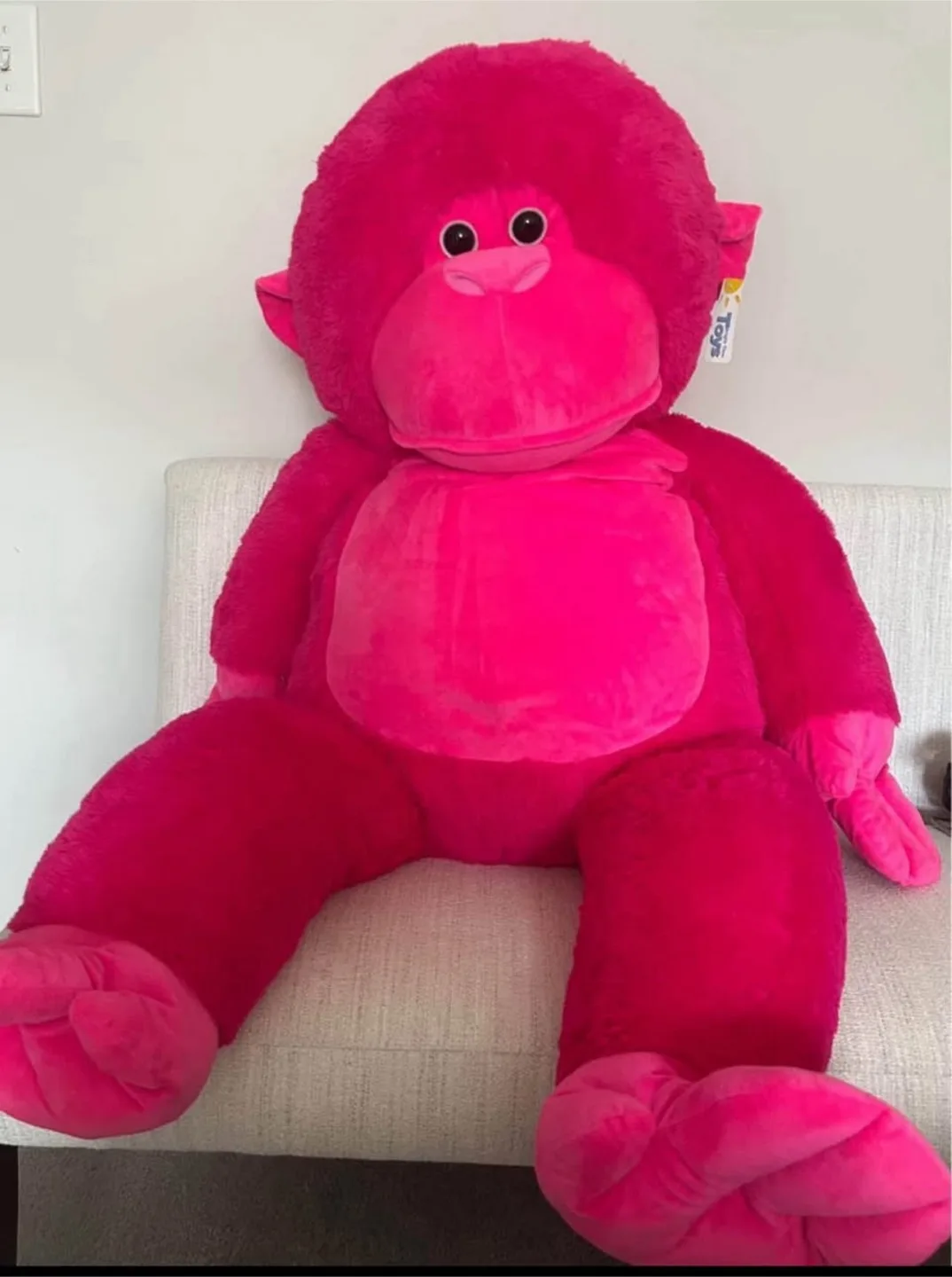 Giant Pink Plush Monkey Stuffed Animal thumbnail