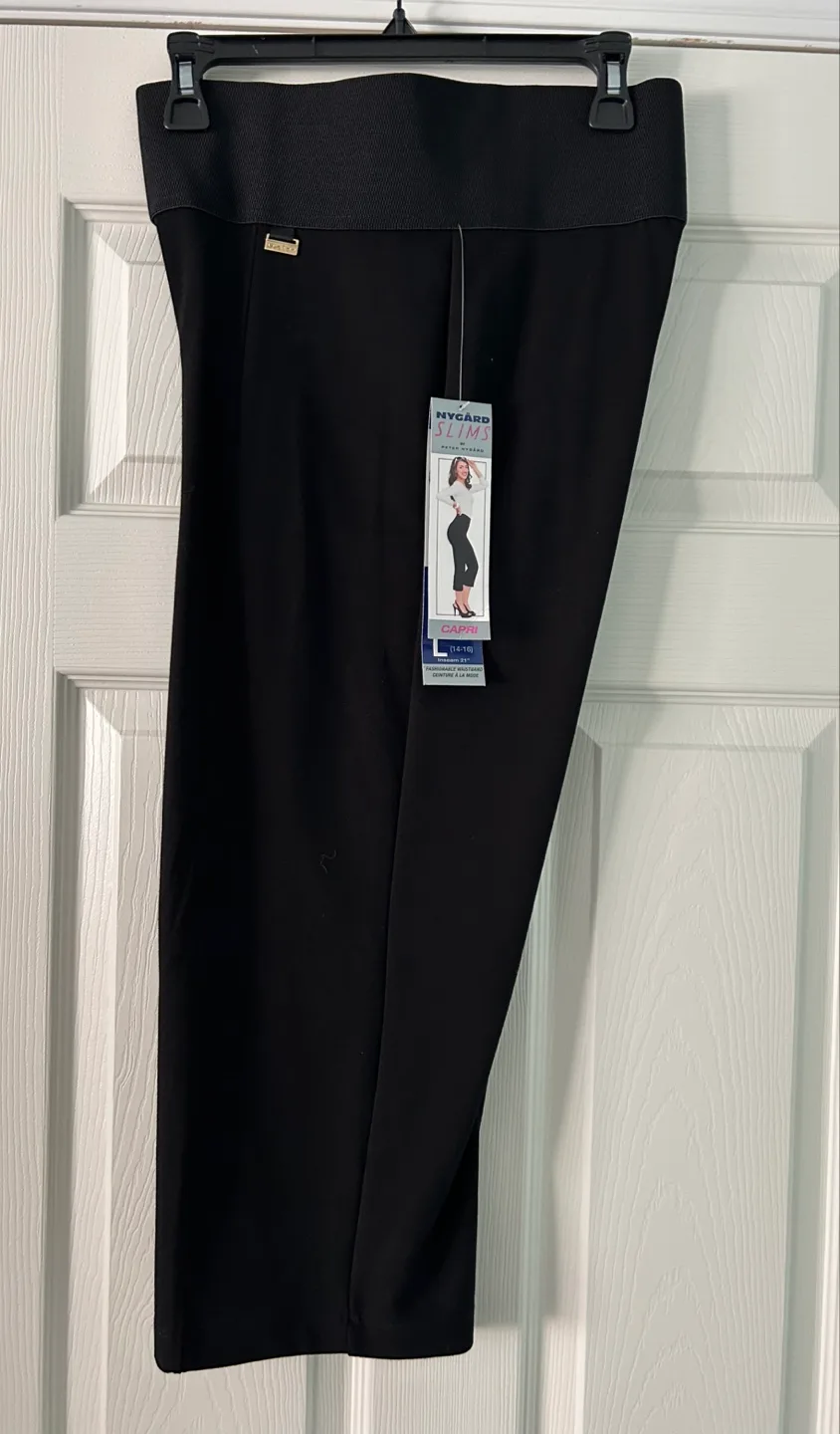 NEW Slims Black Capri Pants - Size L (14-16) thumbnail