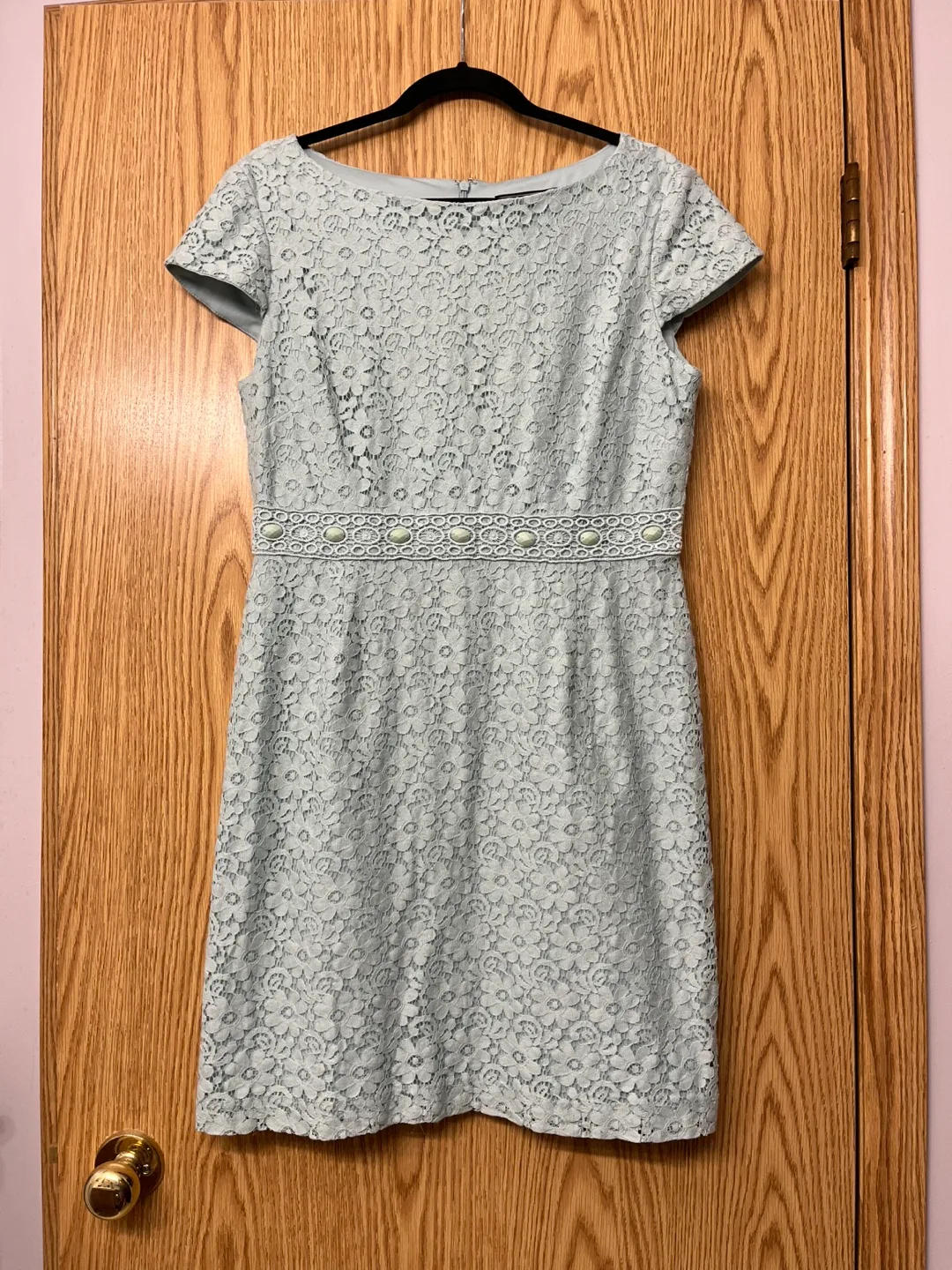 VINTAGE JESSICA HOWARD GREEN FLORAL LACE DRESS (Size 12) thumbnail