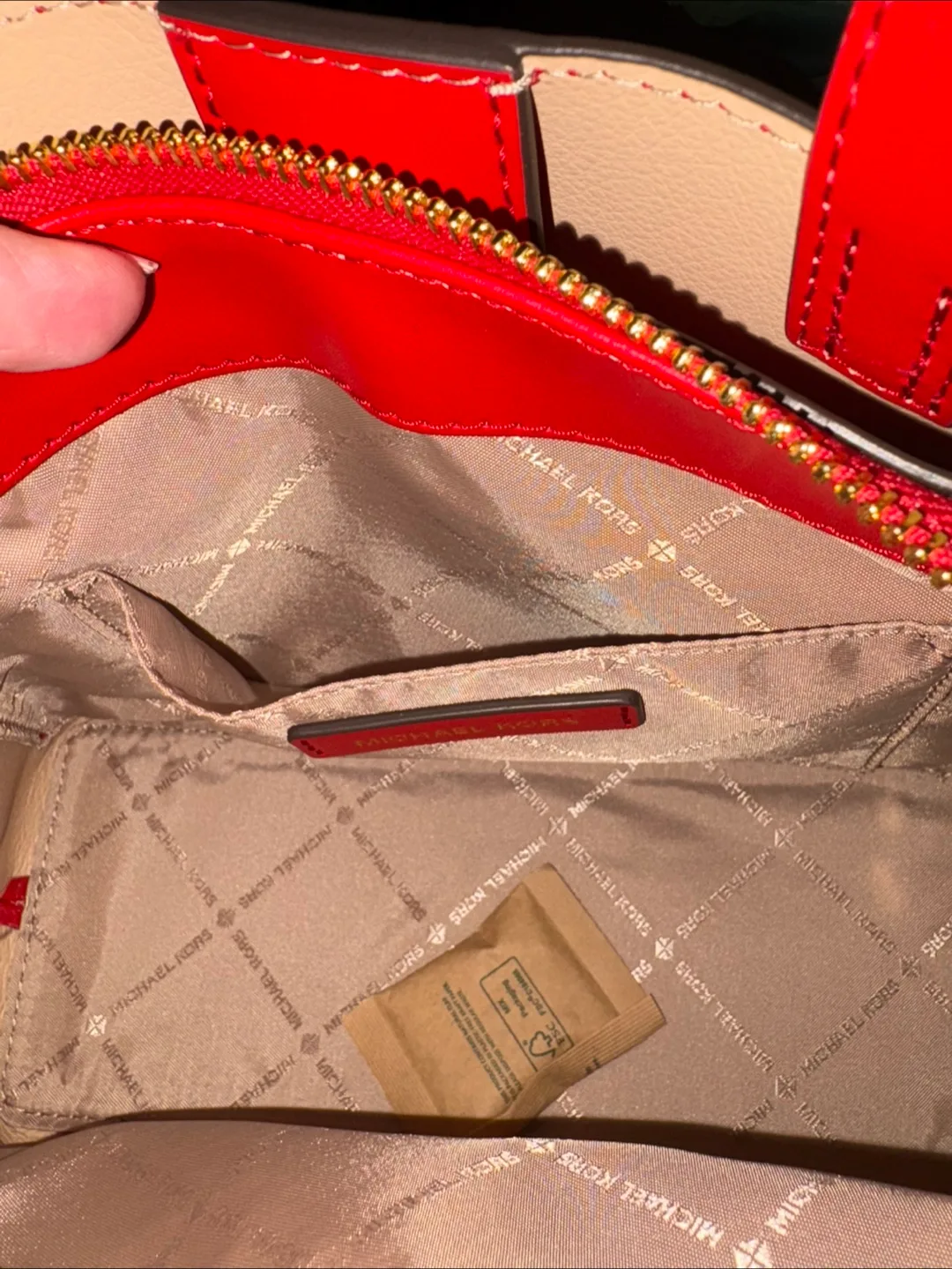 Michael Kors Red Leather Handbag image indicator(6)