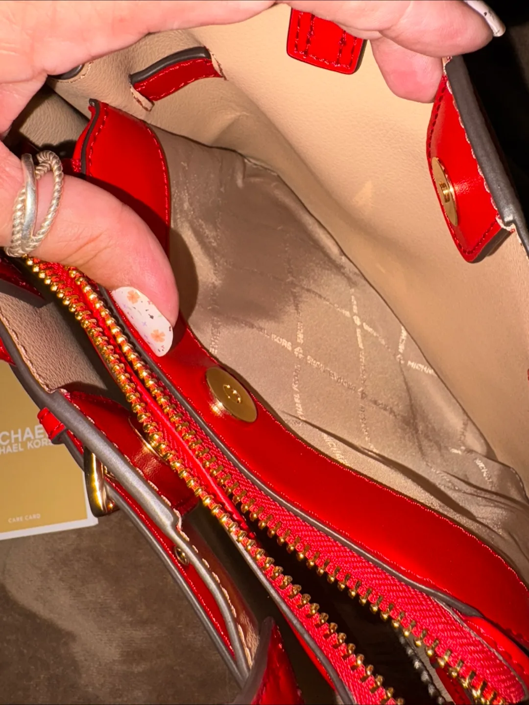 Michael Kors Red Leather Handbag image indicator(5)