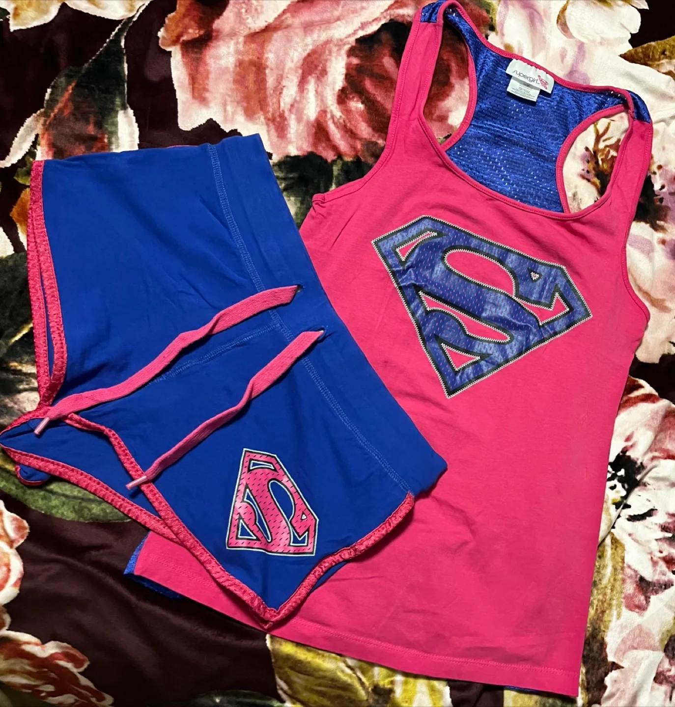 Supergirl cotton Tank Top & Shorts Set (Medium) thumbnail