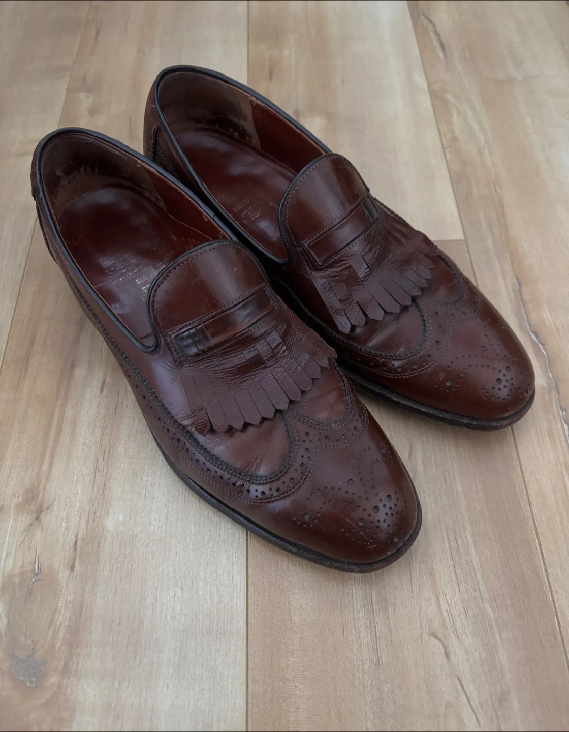 Vintage Dack’s Kangaroo Leather Kilted Wingtip Loafers Size 8.5D thumbnail
