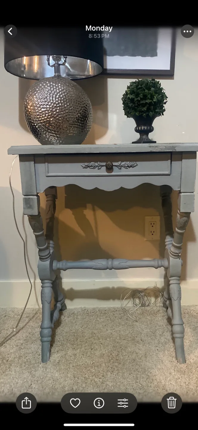 Grey Side Table with Drawer thumbnail