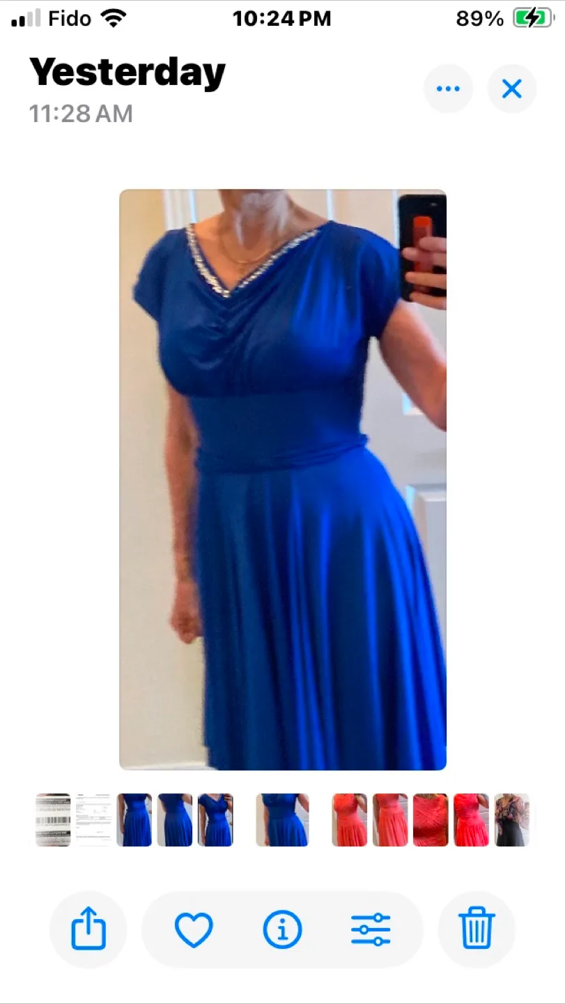 Royal Blue Dress with Rhinestone Detail thumbnail