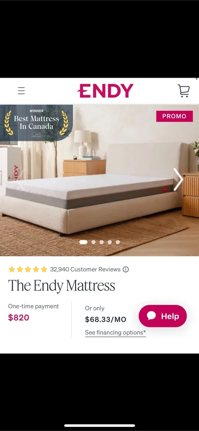 Endy Full Mattress & Zinus 6" Steel Bed Frame thumbnail