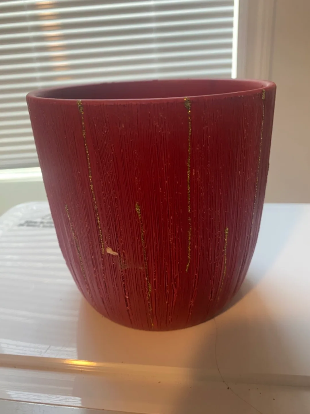 🥕Red Ceramic Flower Pot, 5 Inch🥕 thumbnail