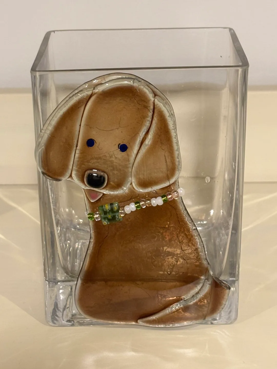 Dog Stained Glass Vase thumbnail