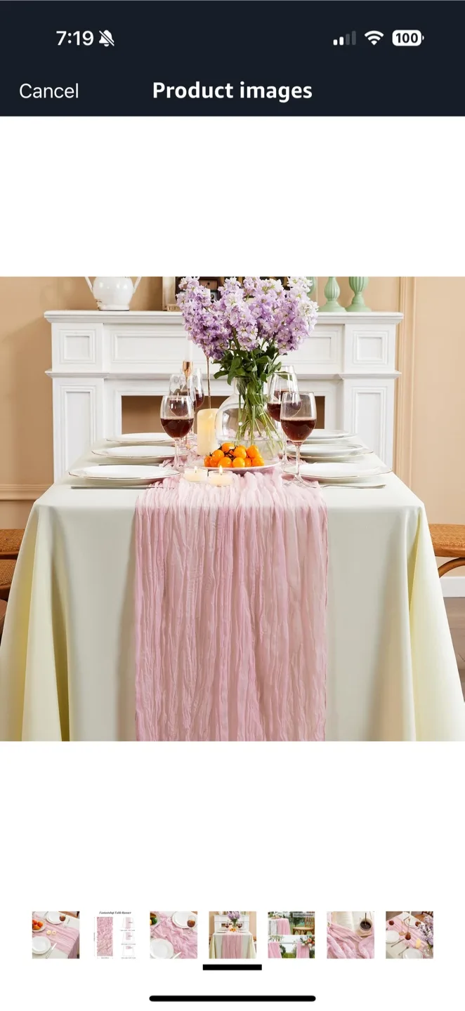 4 Dusty Pink Table Runner Cheesecloths 10ft each thumbnail