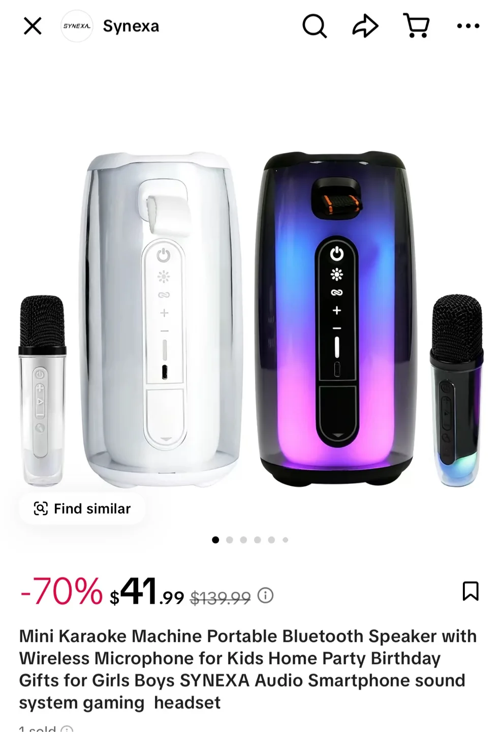 Synexa Karaoke Machine Portable Bluetooth Speaker thumbnail
