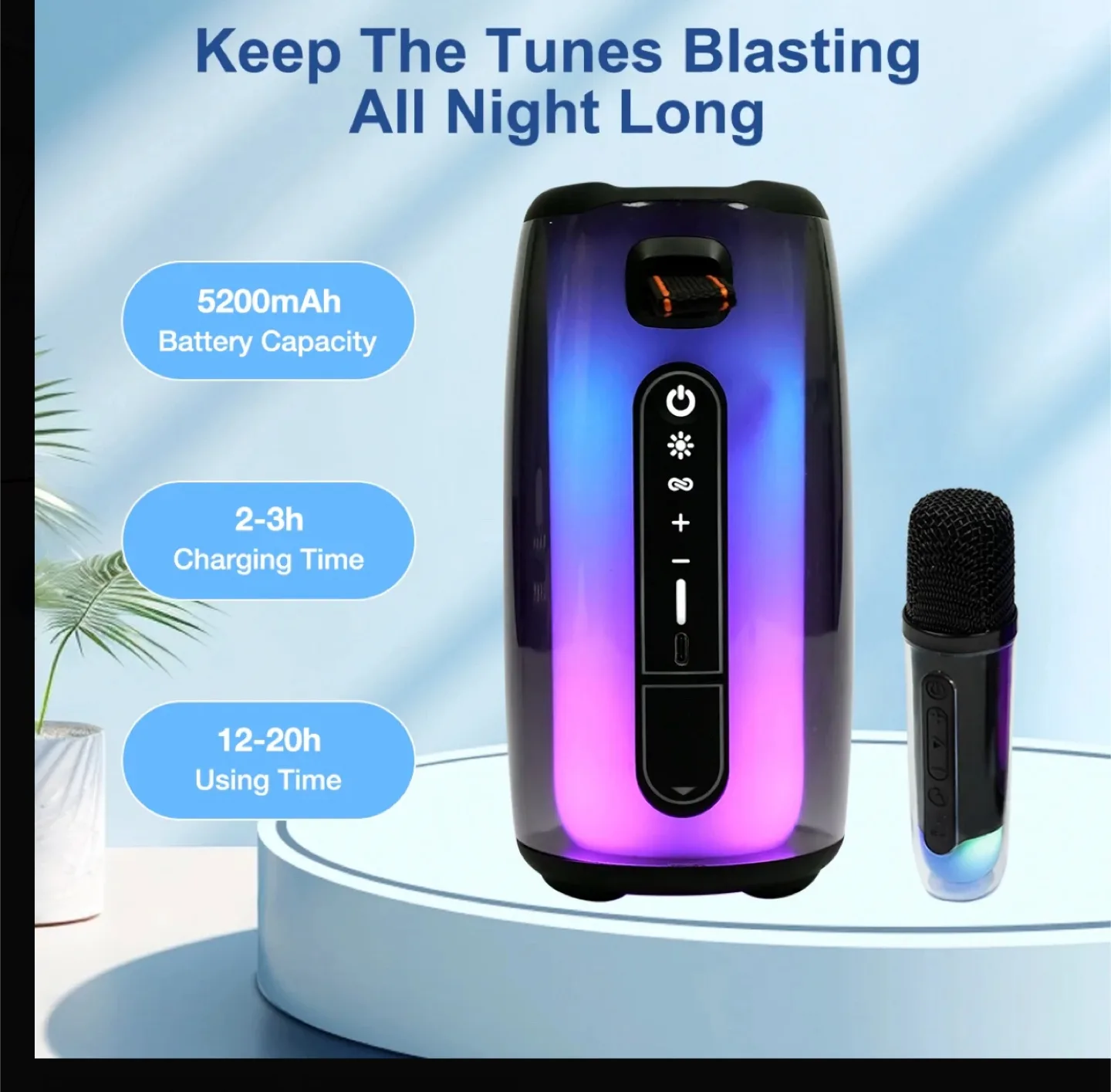 Synexa Karaoke Machine Portable Bluetooth Speaker image indicator(4)