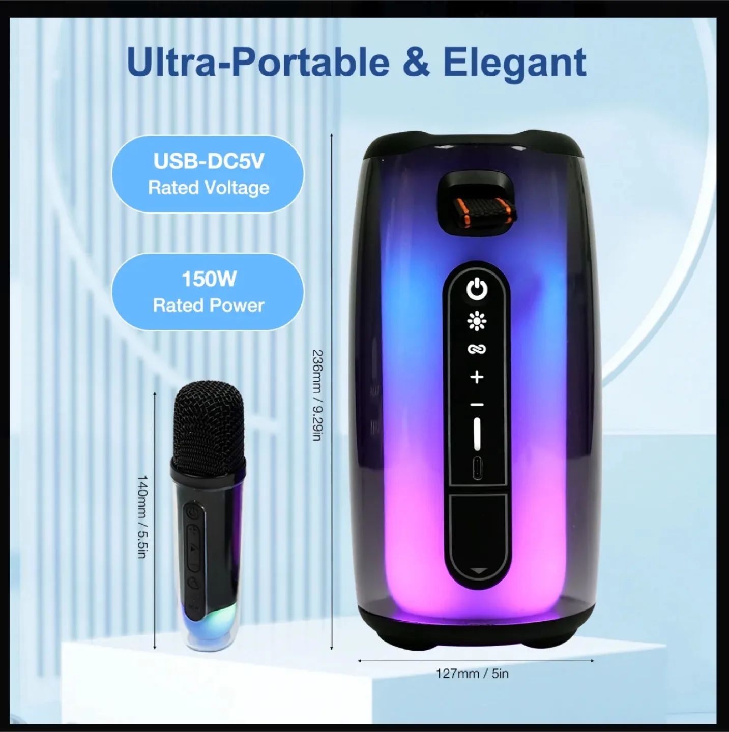 Synexa Karaoke Machine Portable Bluetooth Speaker image indicator(5)