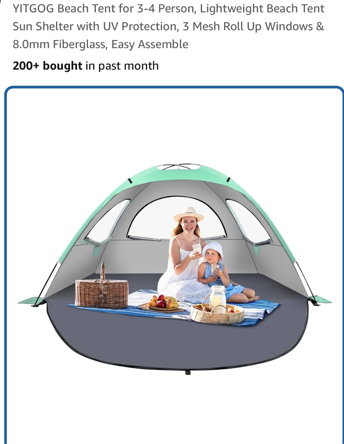 YITGOG Beach Tent - Lightweight Sun Shelter