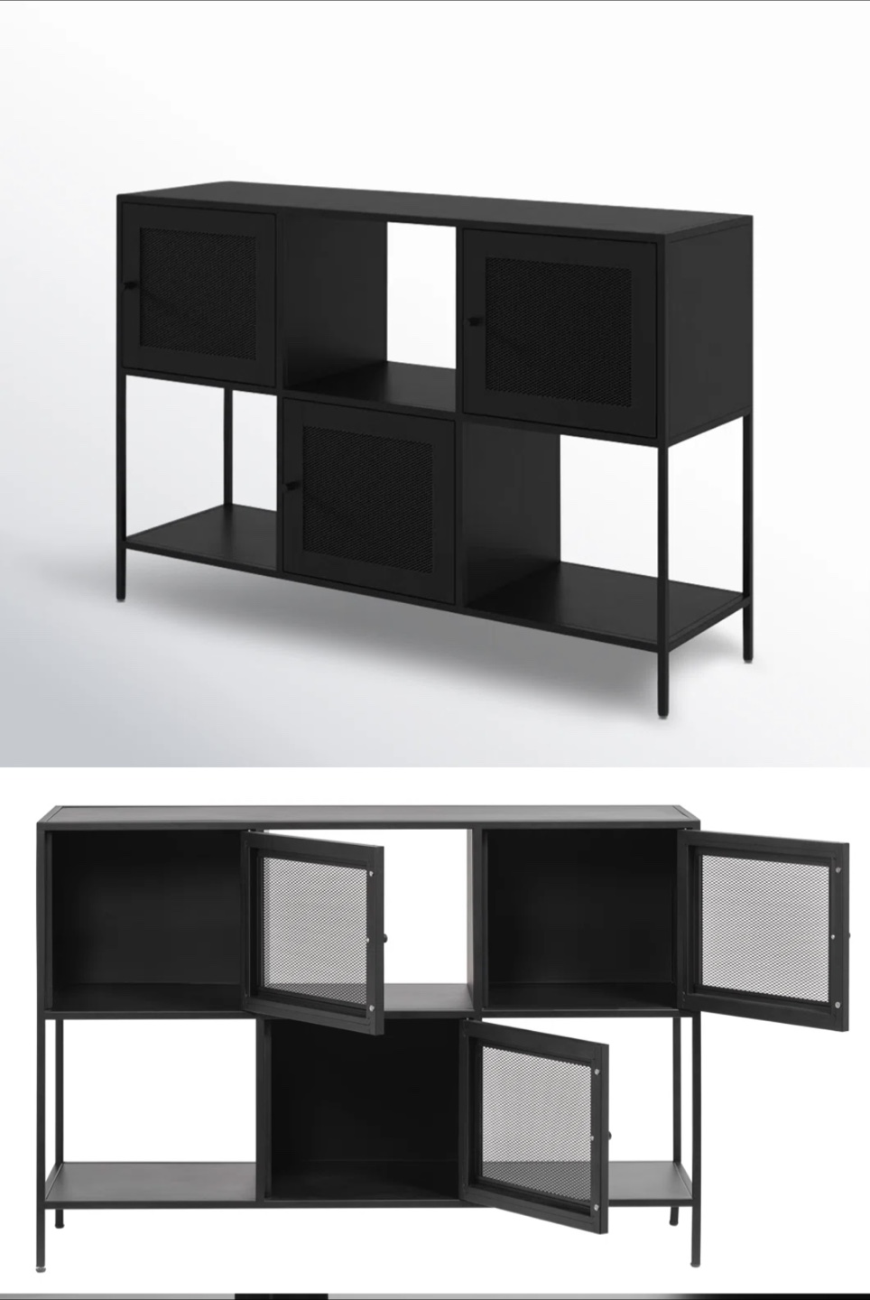 Black Metal Media Console/ TV Stand - photo 4