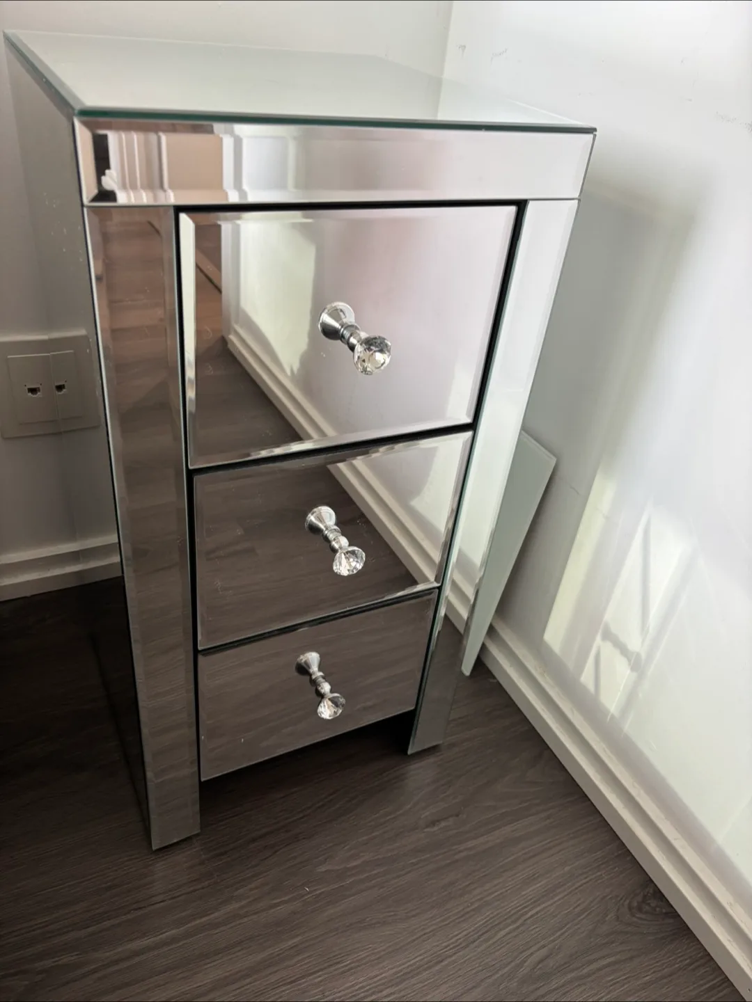 Mirrored 3-Drawer Nightstand thumbnail