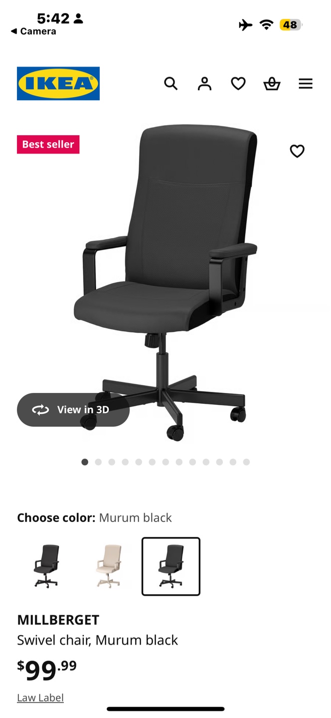 IKEA MILLBERGET Swivel Chair - Murum Black - photo 5