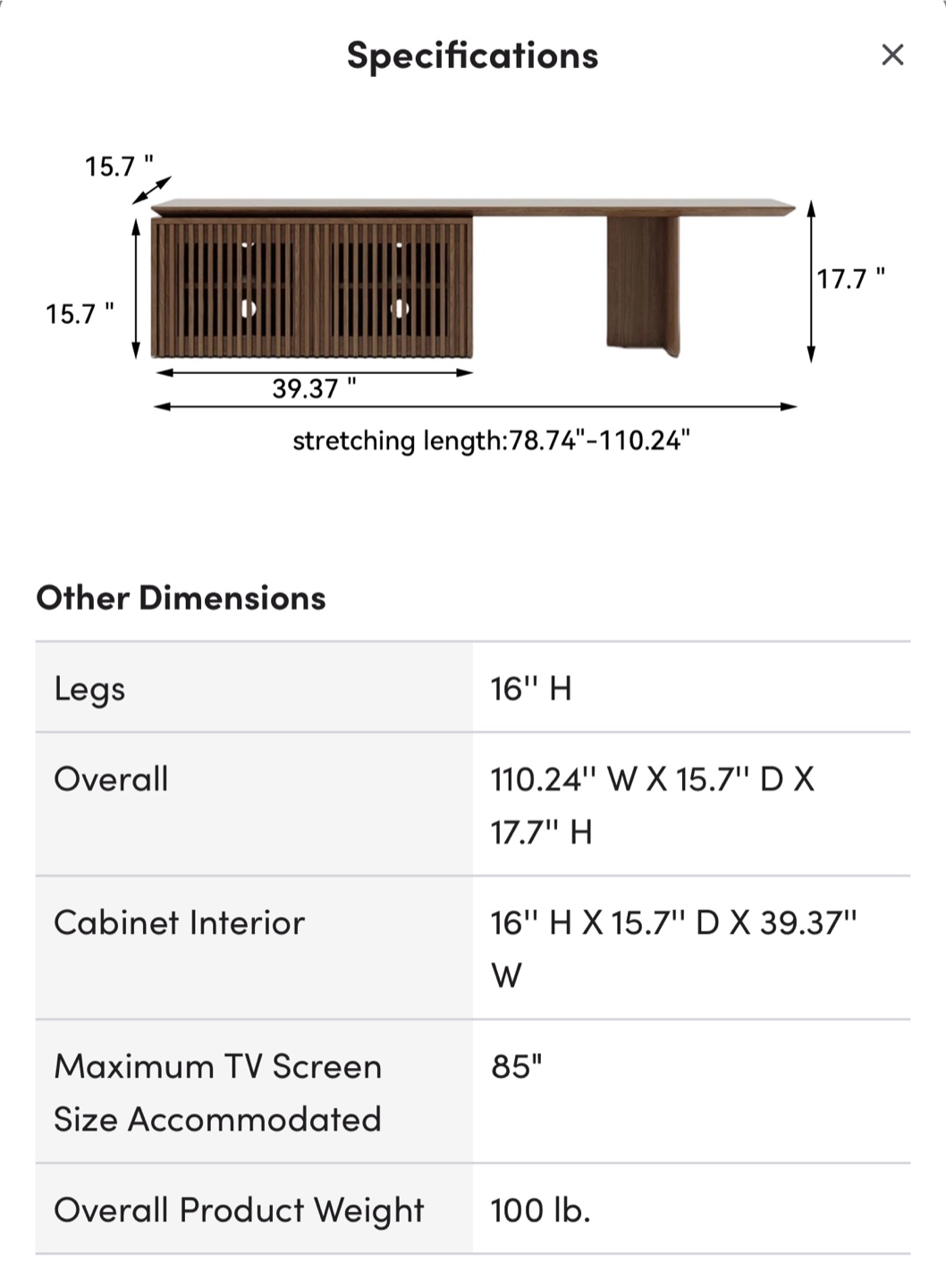 Brown Wooden TV Stand with Cabinet - photo 3