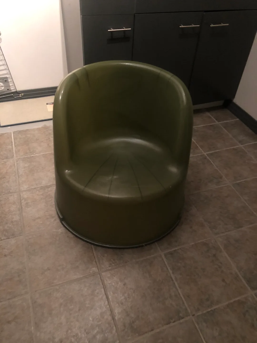 Olive Green Plastic Kids Chair thumbnail
