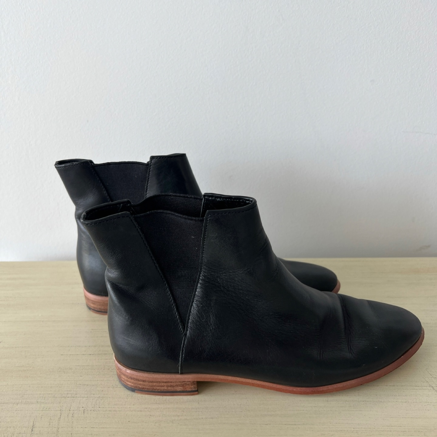 Black Leather Ankle Boots with Over-the-Knee Leggings - photo 3