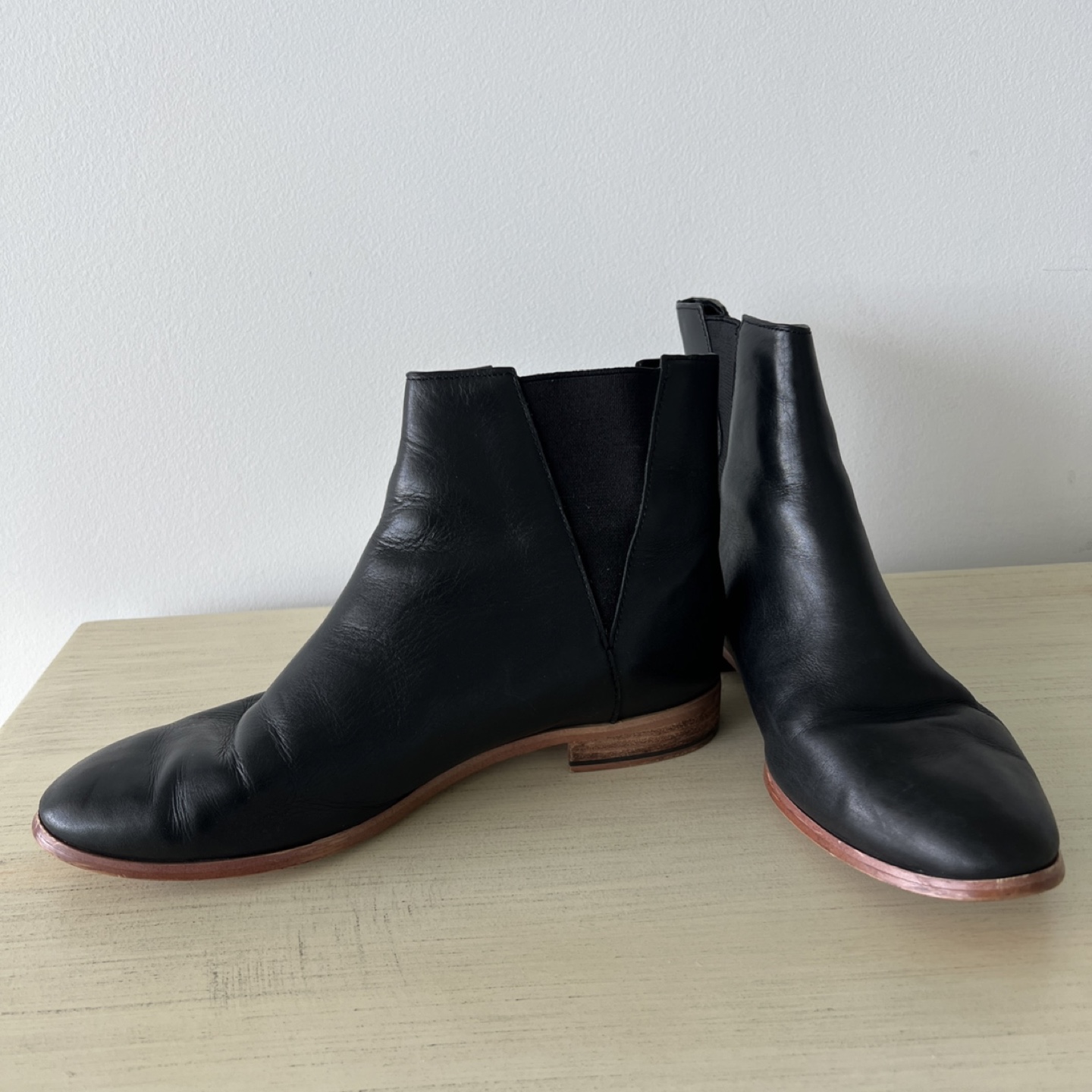 Black Leather Ankle Boots with Over-the-Knee Leggings - photo 4