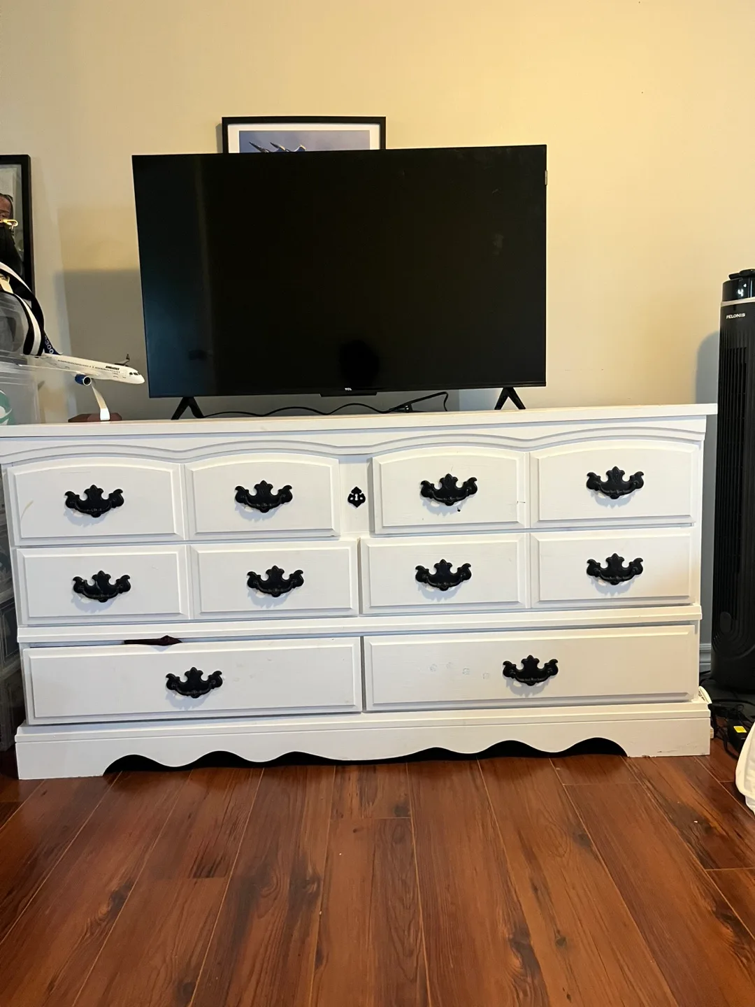 White Dresser with Black Handles thumbnail