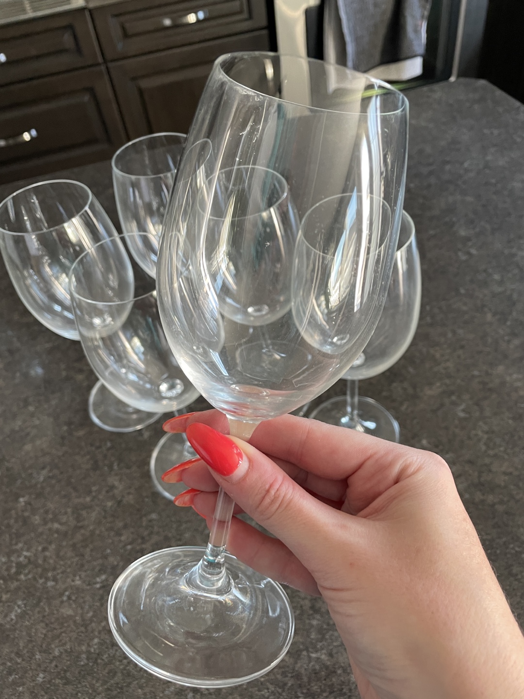 Set of 6 Clear Wine Glasses - photo 2