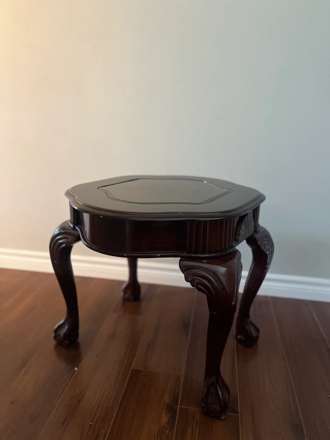 Dark Wood & Glass Accent Table thumbnail