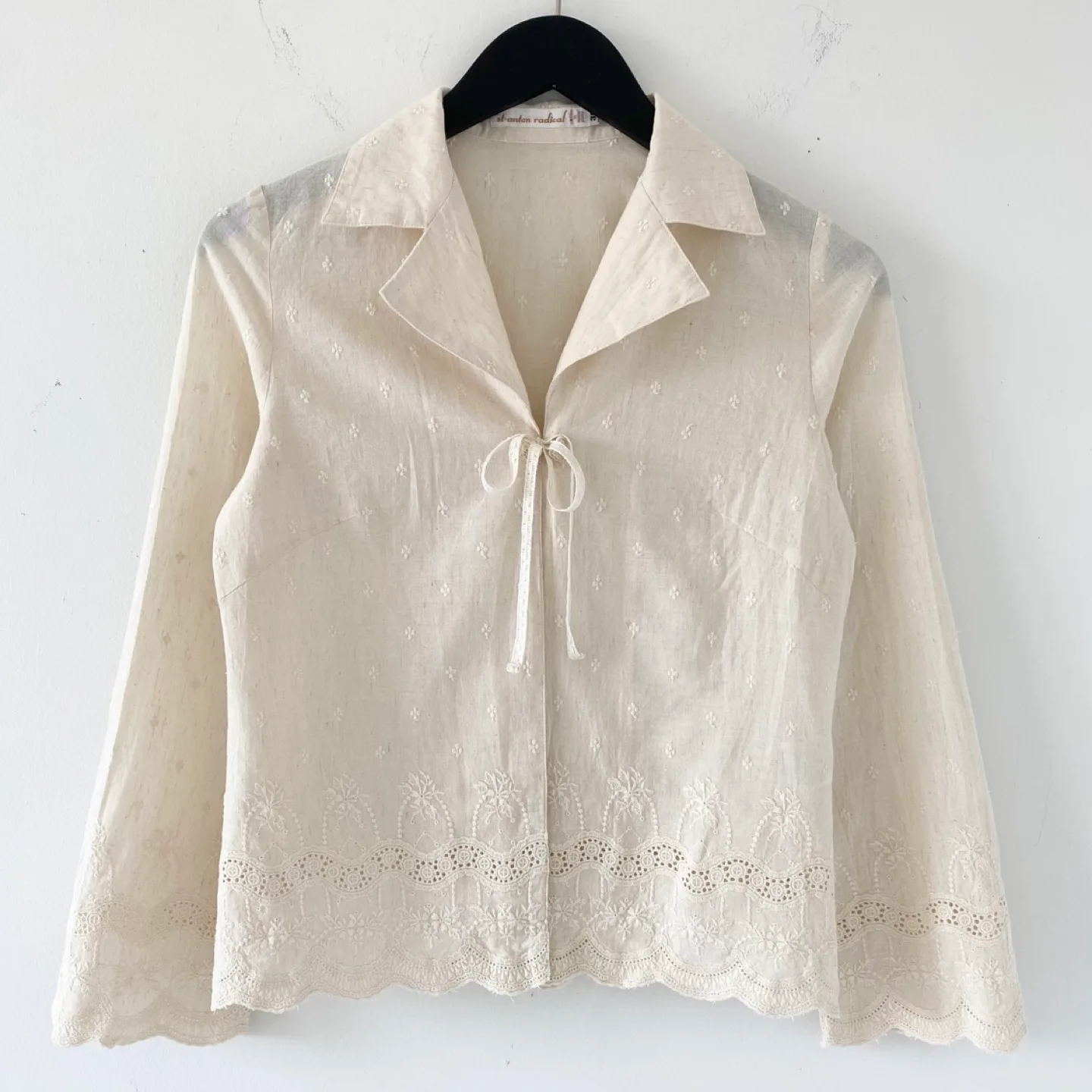 Japanese Cotton &  Linen Embroidered Top thumbnail