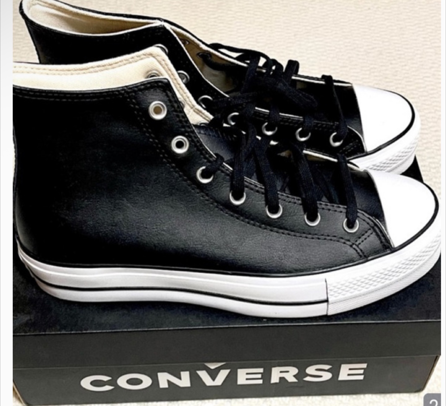 New Converse Chuck Taylor All Star Lift Hi Black Leather US 10 - photo 4