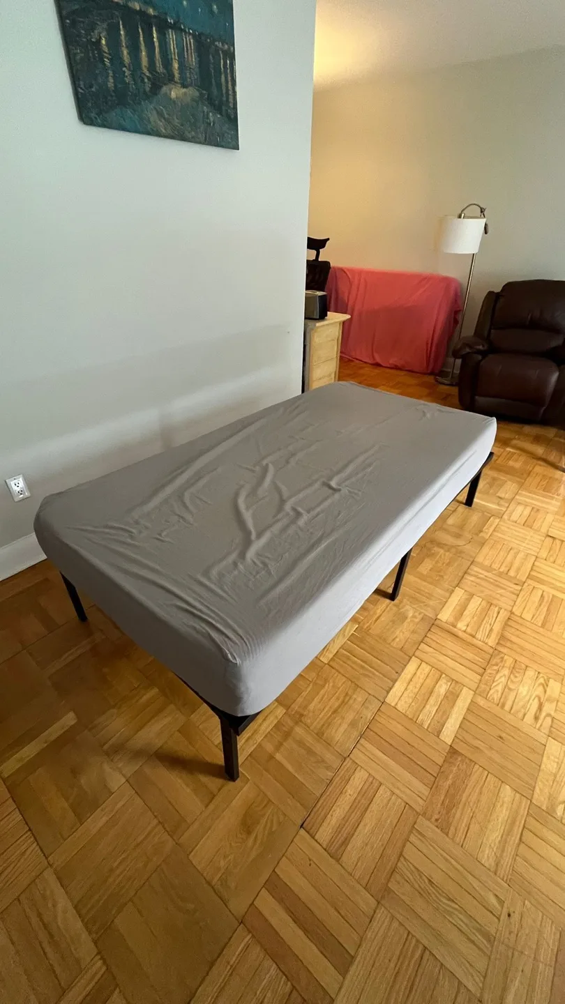 Moving Out Sale: Black Metal Bed Frame & Mattress image indicator(3)